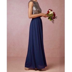 BHLDN Hitherto Jane Navy Blue Maxi Skirt